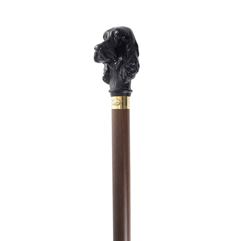 Black Cocker Spaniel Hardwood Cane