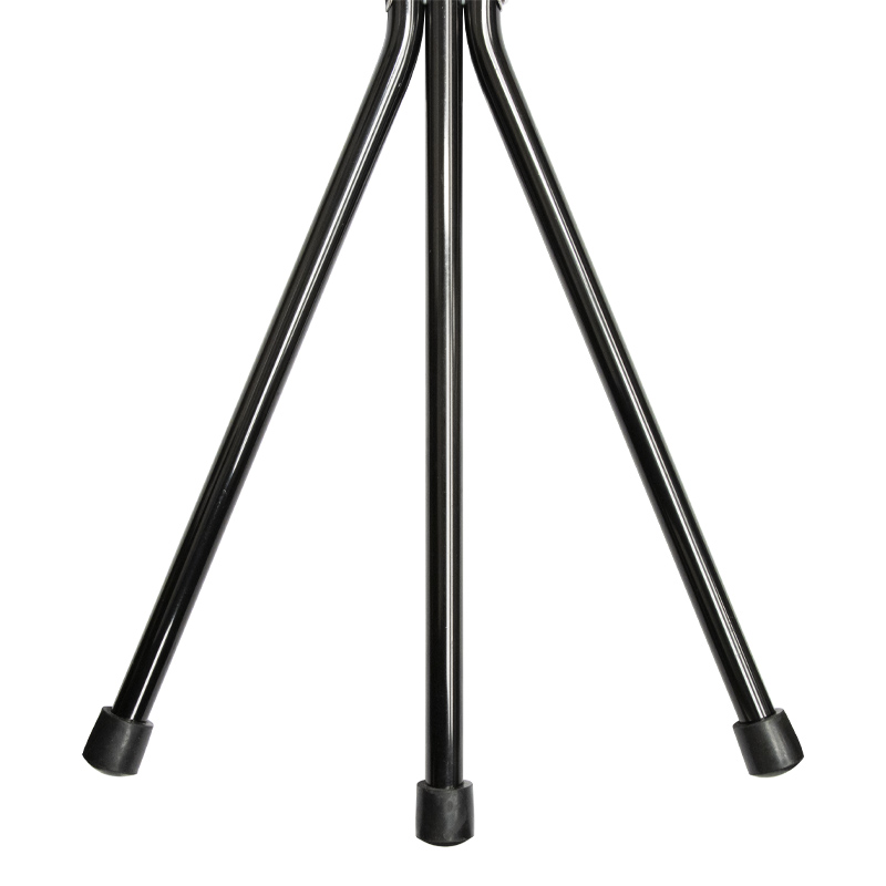 Black Crutch-Handle Folding Tripod Walking Seat Stick