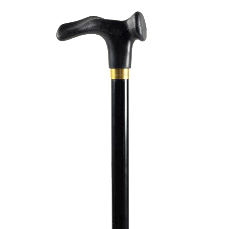 Black Height Adjustable Walking Stick with Anatomic Handle