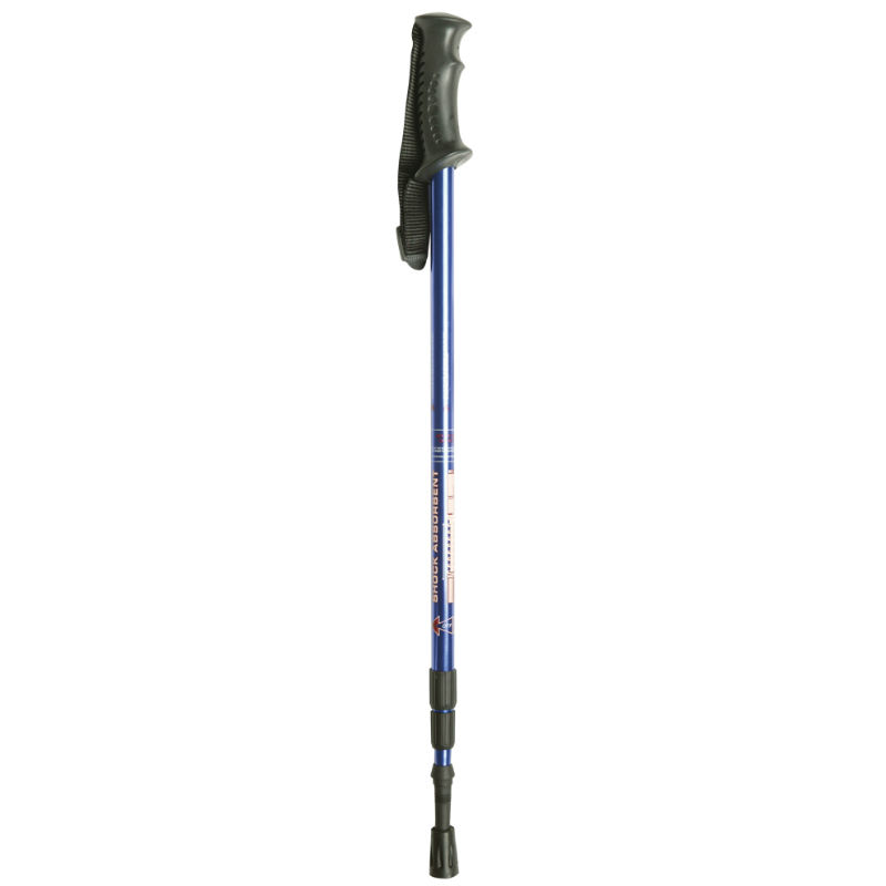 Blue Height-Adjustable Hiking Pole with Contoured Handle