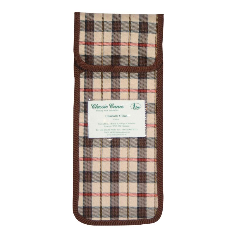 Brown and Cream Check Wallet for the Folding Walking Sticks