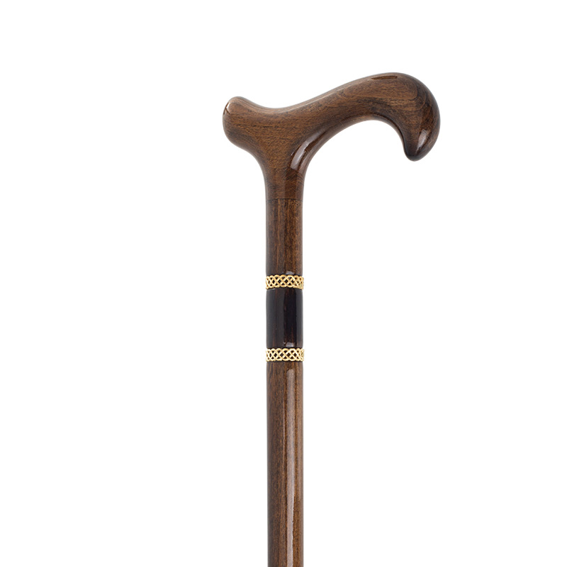 Brown Bijoux Beech Wood Derby Handle Walking Stick