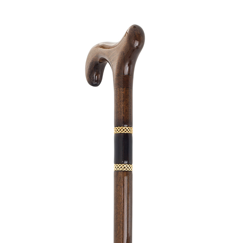 Brown Bijoux Beech Wood Derby Handle Walking Stick