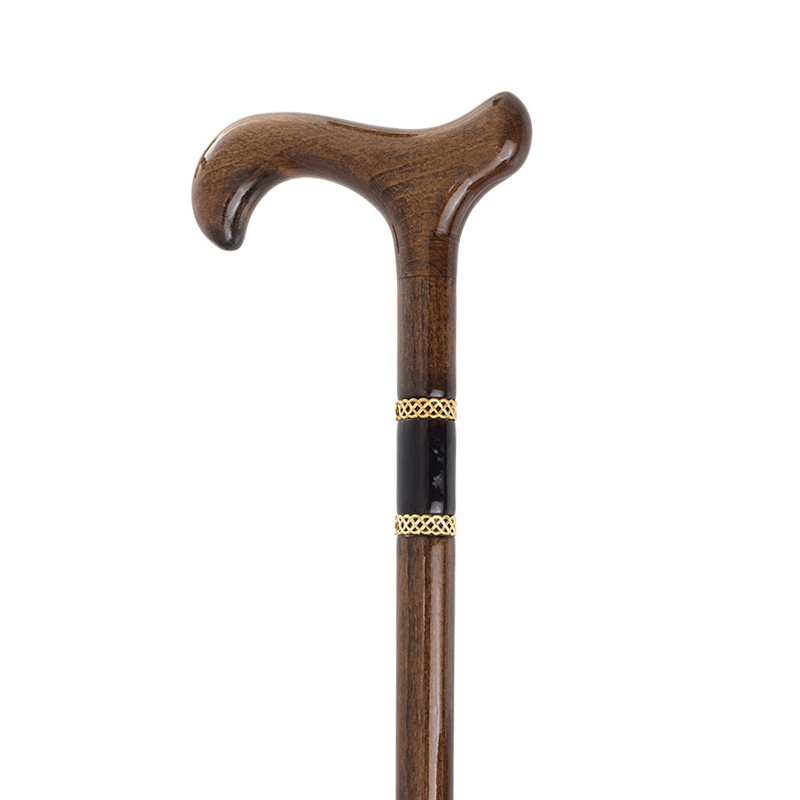 Brown Bijoux Beech Wood Derby Handle Walking Stick