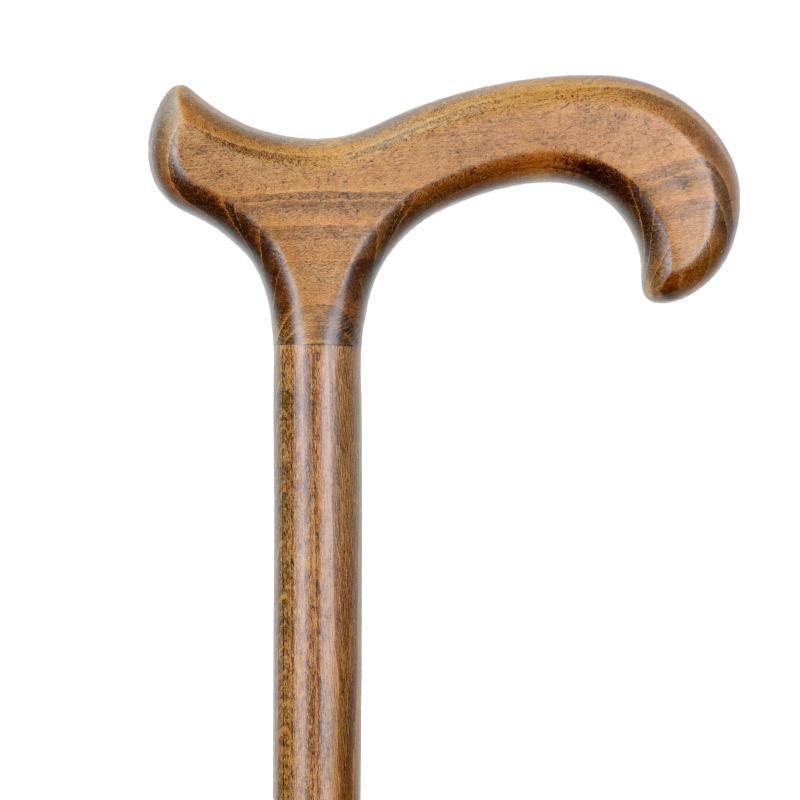 Brown Derby-Handle Wooden Beech Walking Stick