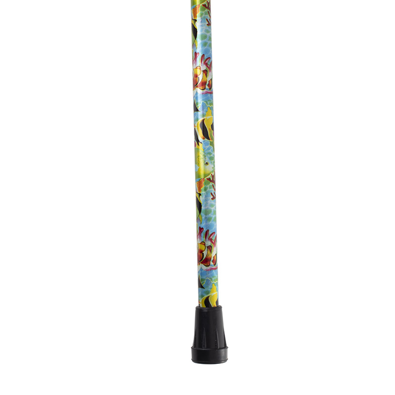 Height Adjustable Multi-Coloured Angel Fish Derby Walking Cane