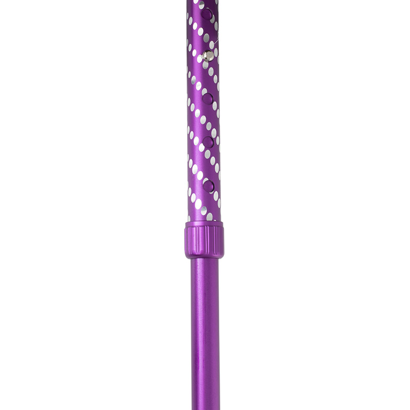 Height-Adjustable Sassy Purple Engraved Derby Walking Stick