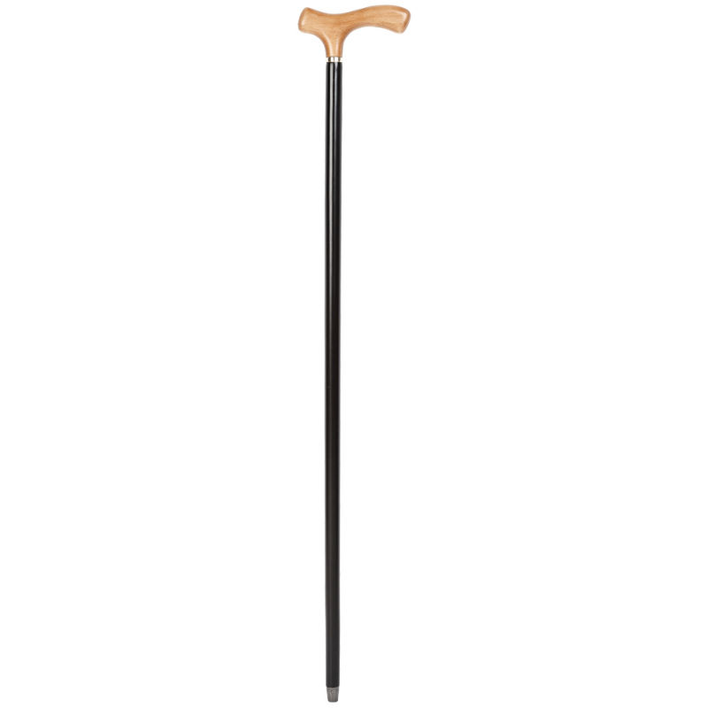Black and Beech Crutch Handle Wooden Walking Stick