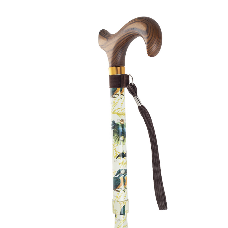 Height-Adjustable Garden Birds Sturdy Folding Walking Stick