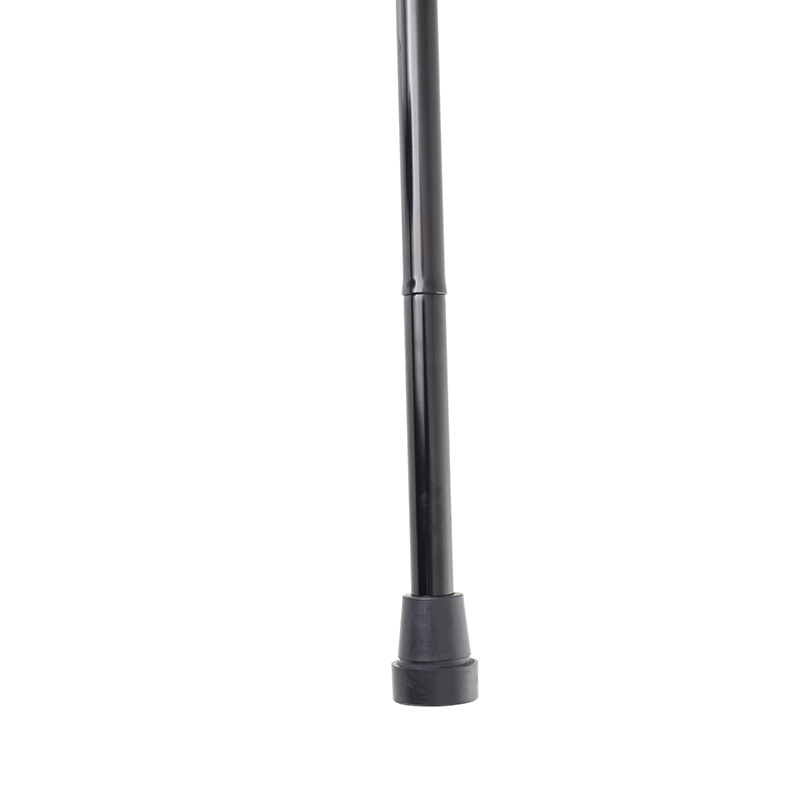 Height-Adjustable Folding Black Soft-Grip Crutch Handle Walking Stick