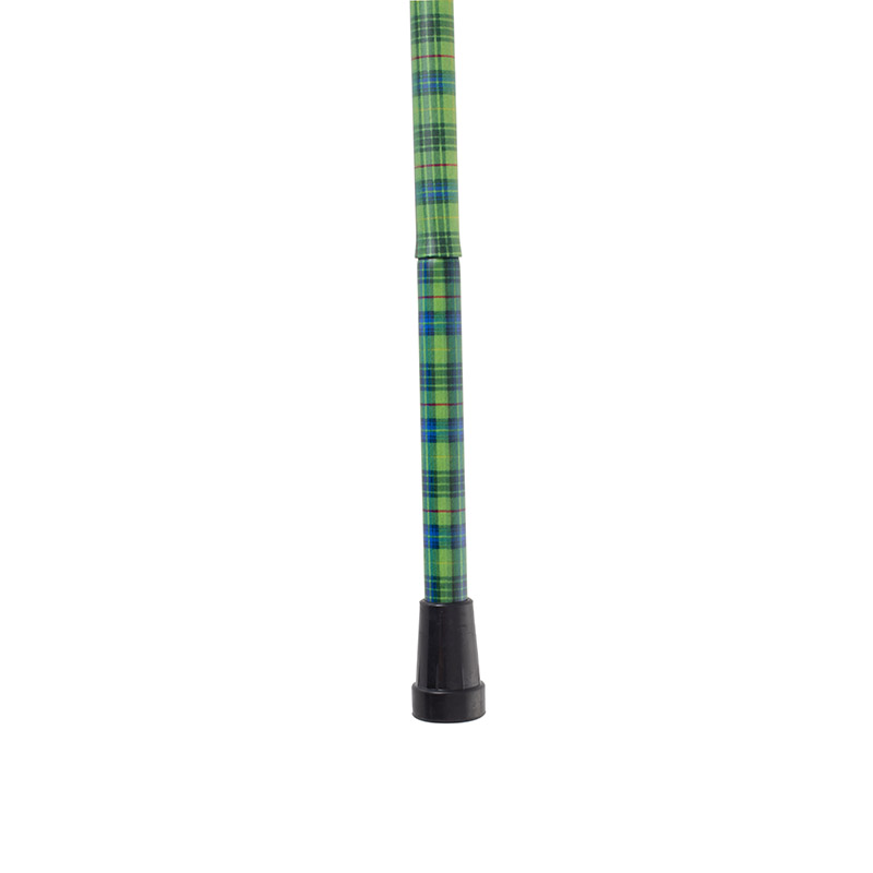 Height-Adjustable Folding Tartan Derby Walking Stick