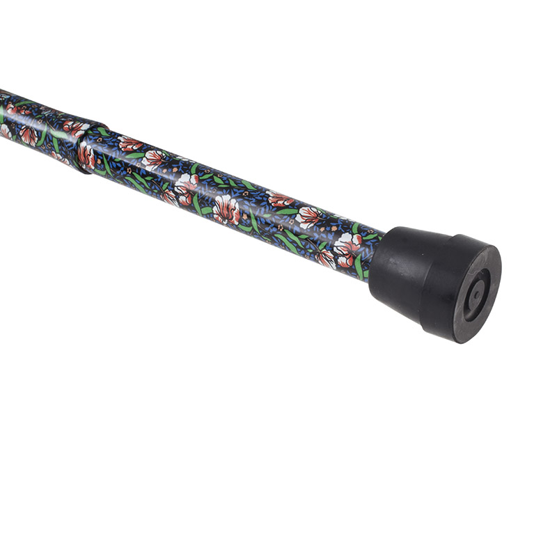 Height-Adjustable Morris-Patterned Mini Folding Derby Walking Stick