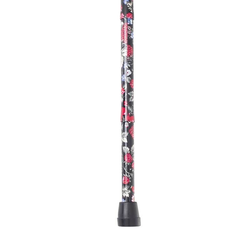 Short Height-Adjustable Mini Folding Fruit Pattern Derby Walking Stick