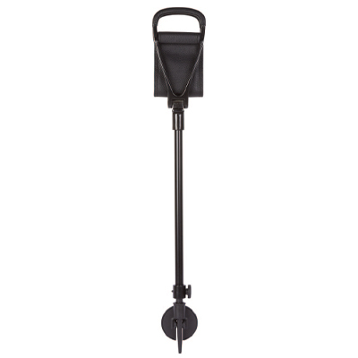 Luxury Height-Adjustable Black Leather Shooting Seat Stick