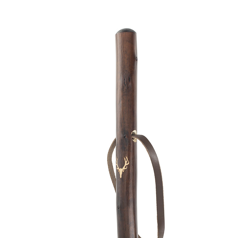 Chestnut Hiking Staff with Stag Carving