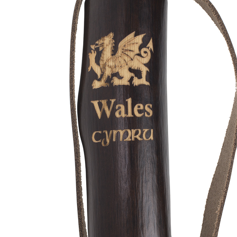 Chestnut Hiking Staff with Welsh Dragon