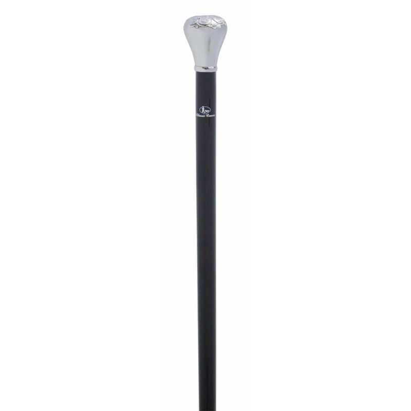 Chrome-Plated Knob Handle Patterned Cane