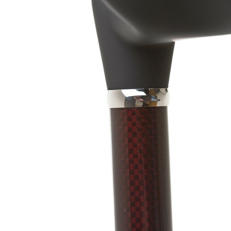 Soft Grip Fischer Handle Carbon Fibre Walking Stick with Red Diamond Pattern