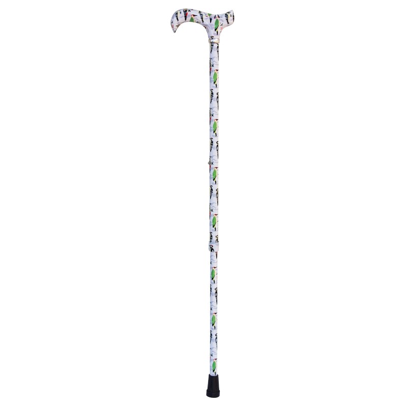 Adjustable Aluminium Derby Walking Stick with British Woodpeckers Design