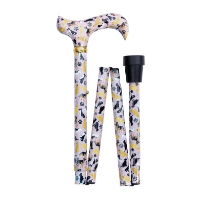 Big Dogs Pattern Folding Walking Stick