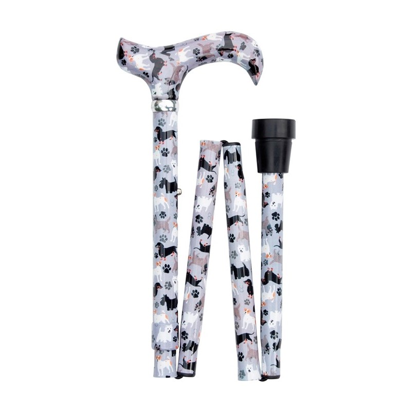 Little Dogs Pattern Folding Walking Stick