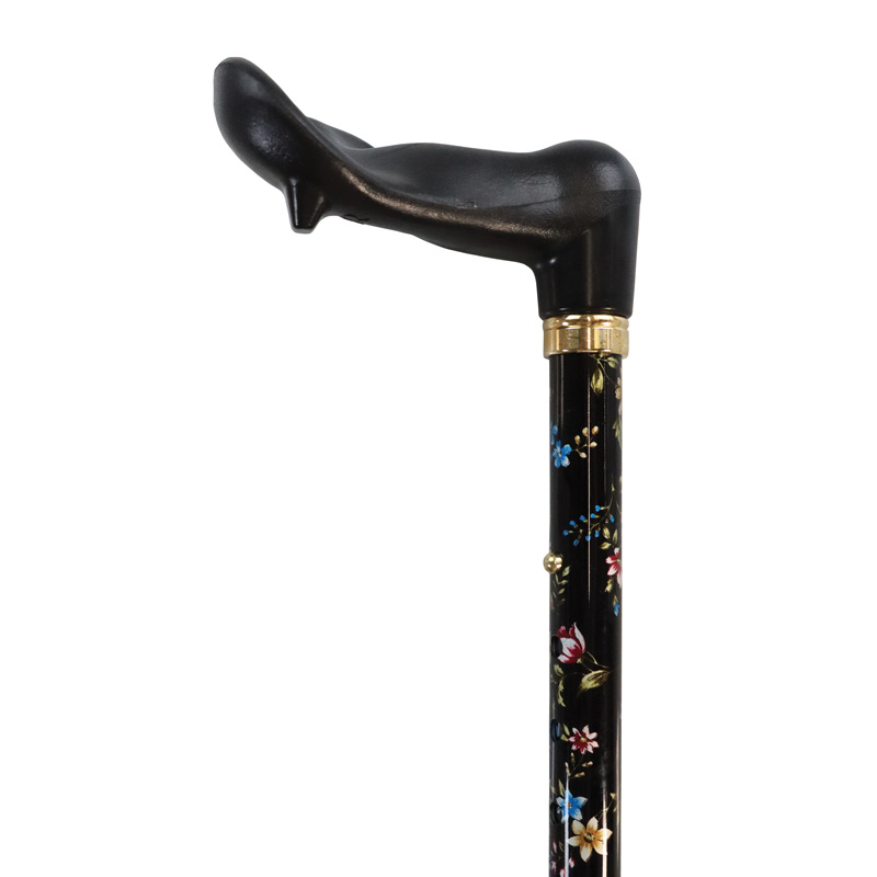 Classic Canes Walking Stick Cream Floral- Folding main image 1