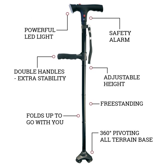 JML Clever Cane LED Light Adjustable Walking Stick