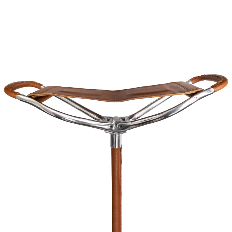 Country Tan Leather Shooting Stick Seat