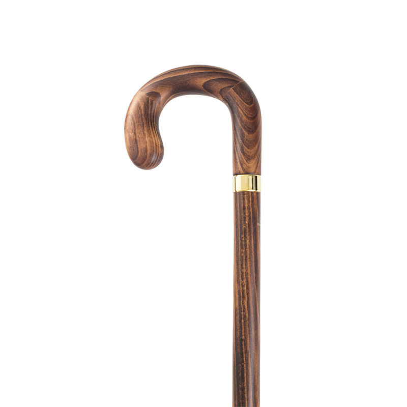 Beech Wood Tippling Flask Walking Stick with Crook Handle