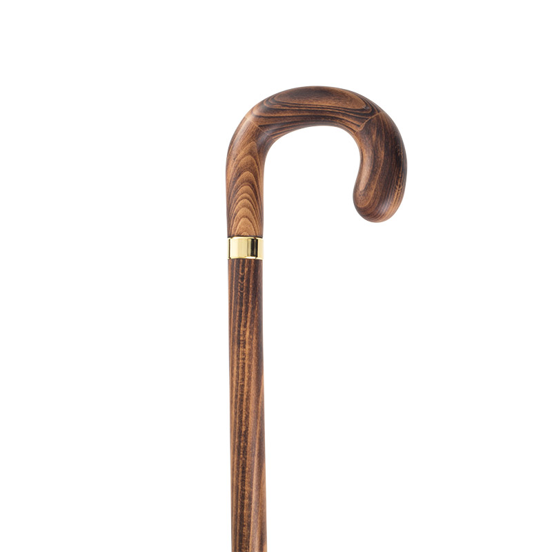 Beech Wood Tippling Flask Walking Stick with Crook Handle