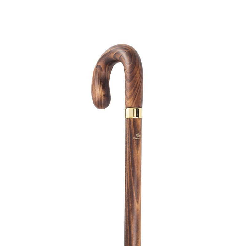 Beech Wood Tippling Flask Walking Stick with Crook Handle