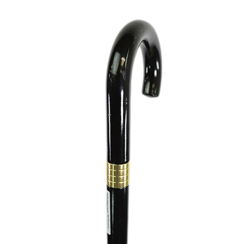 Black Crook Handle Walking Stick