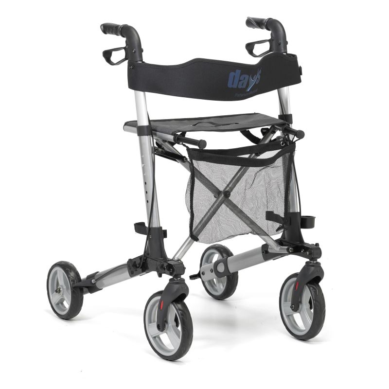 Days Deluxe Folding Lightweight Rollator with Kerb Climbers