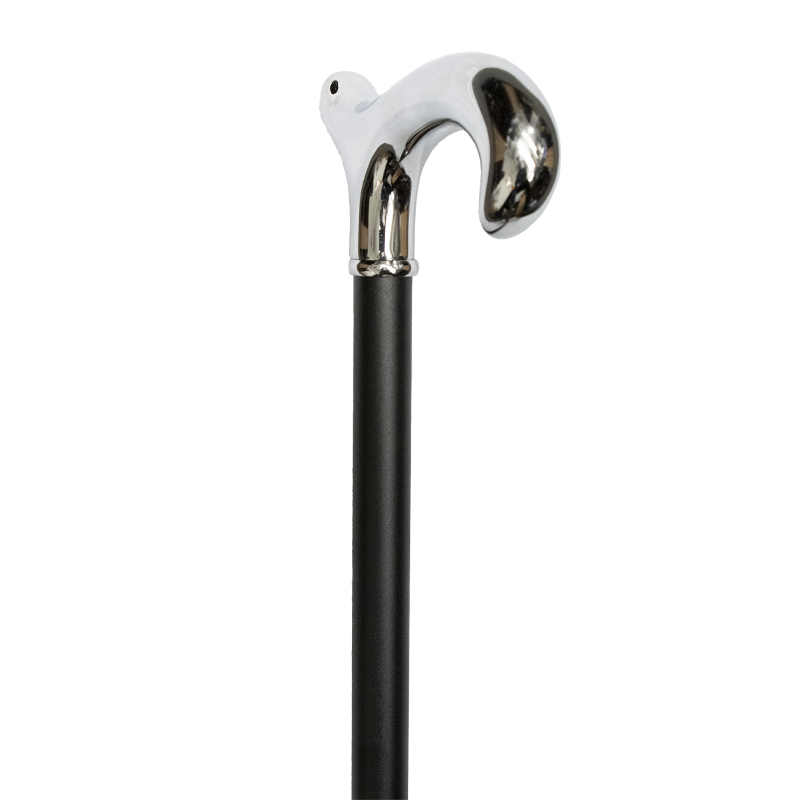 Height Adjustable Black and Chrome Derby Walking Cane