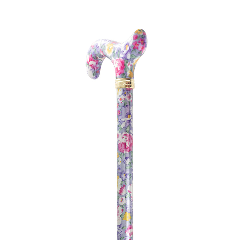 Derby Tea Party Extending Lavender Floral Patterned Cane