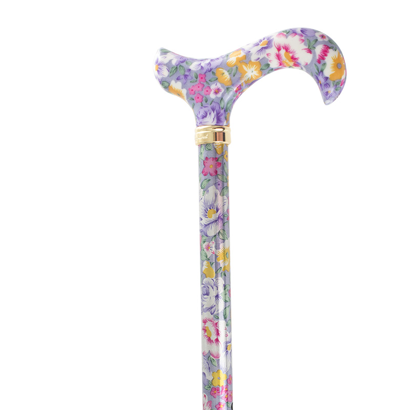 Derby Tea Party Extending Lavender Floral Patterned Cane