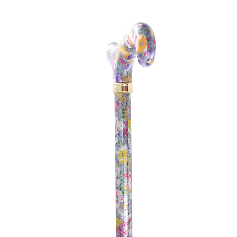 Derby Tea Party Extending Lavender Floral Patterned Cane