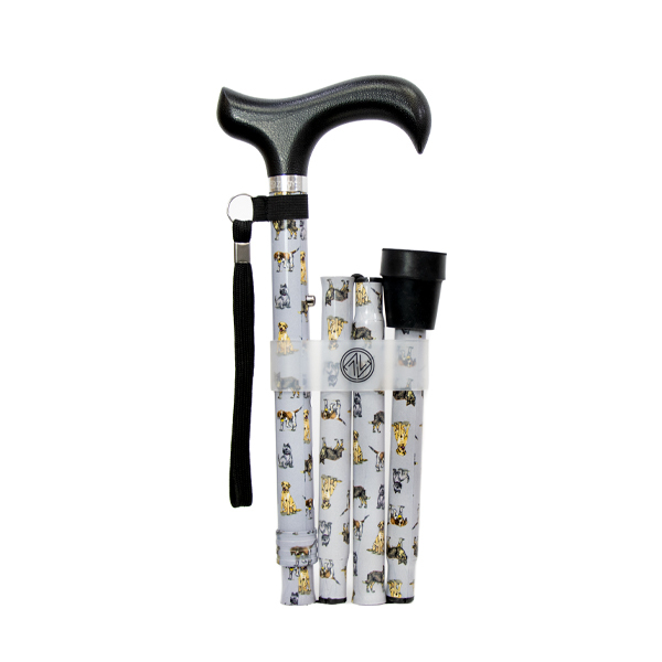 Height-Adjustable Folding Dogs Derby Walking Stick