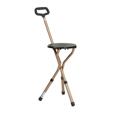 Drive Medical Adjustable Tripod Walking Stick Seat (Bronze)