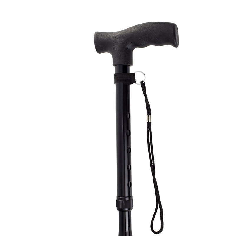 Drive Medical Black Adjustable Collapsible Walking Stick with Strap