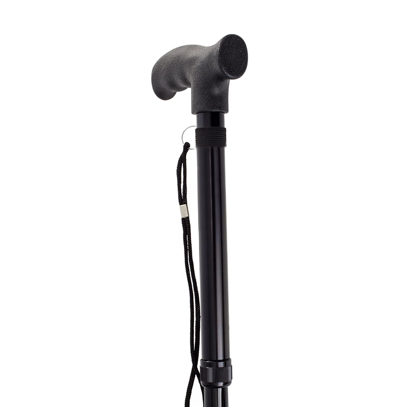 Drive Medical Black Adjustable Collapsible Walking Stick with Strap
