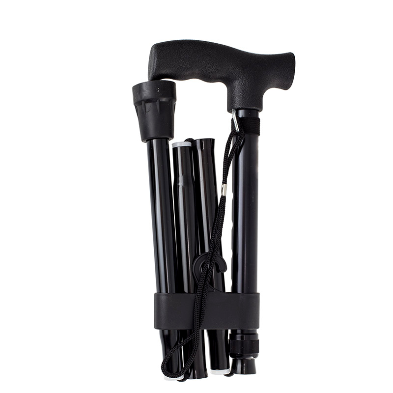 Drive Medical Black Adjustable Collapsible Walking Stick with Strap