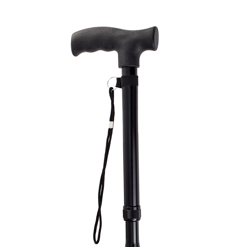 Drive Medical Black Adjustable Collapsible Walking Stick with Strap