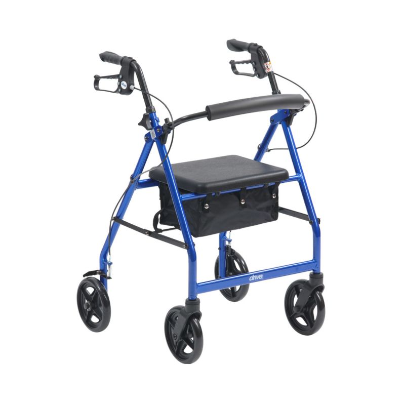 Drive Medical Blue Lightweight Aluminium Rollator with 6'' Wheels