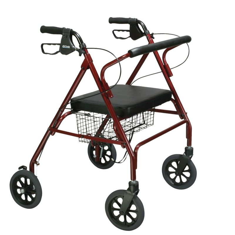 Drive Medical Red Heavy-Duty Rollator