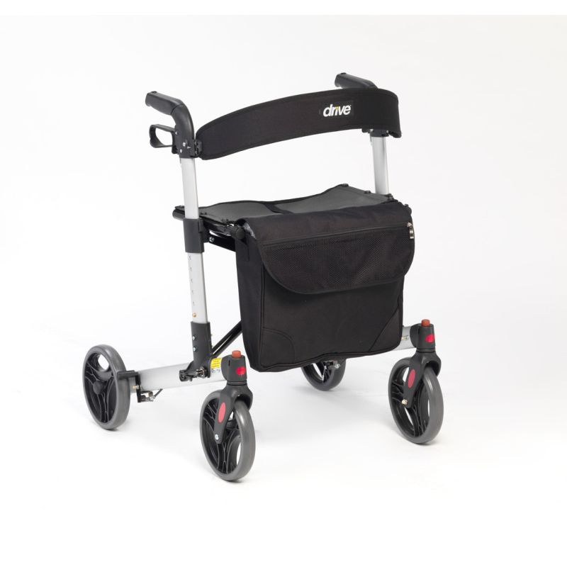 Drive Medical X Fold Folding Rollator with Removable Storage Bag