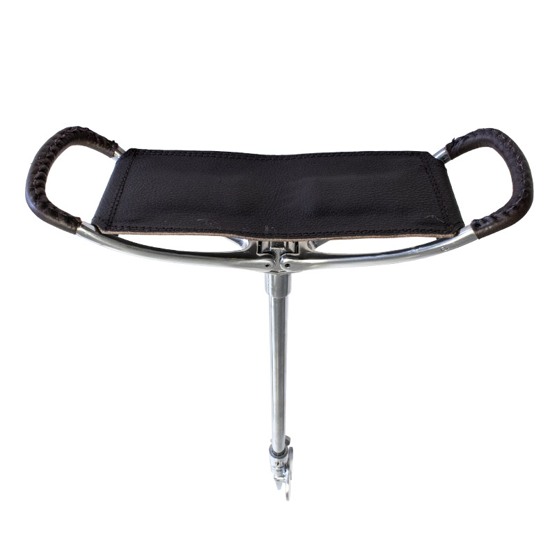 Tan Leather Adjustable Shooting Stick Seat WalkingSticks.co.uk