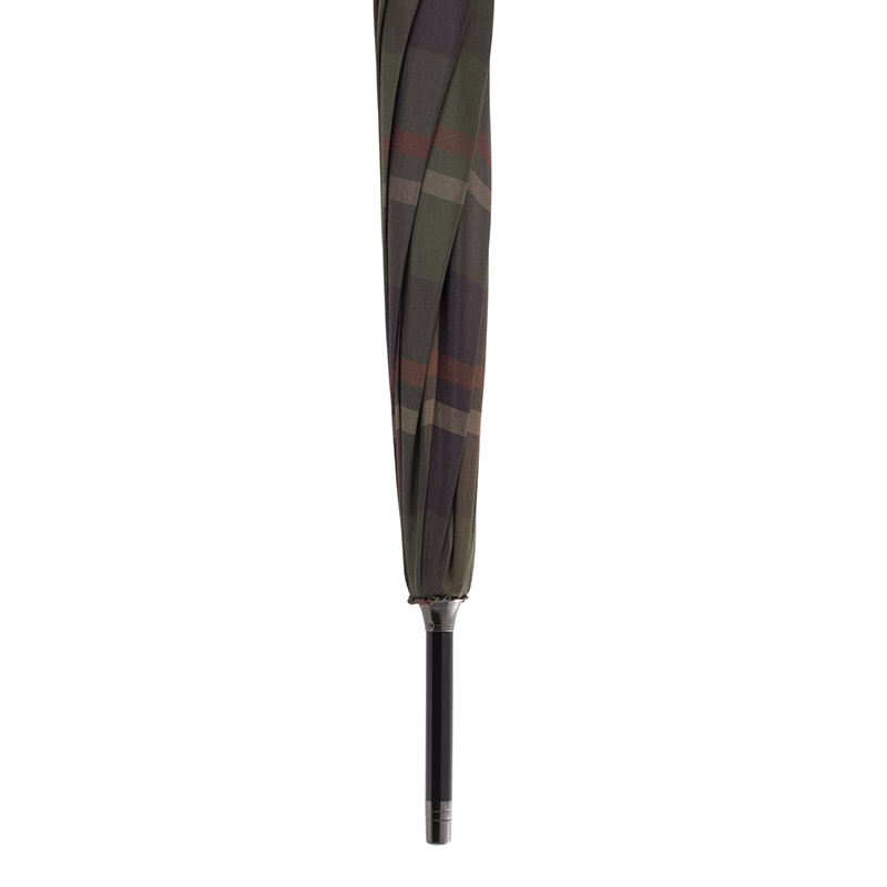 Elite Green Tartan Golf Umbrella with Ash Knob Handle