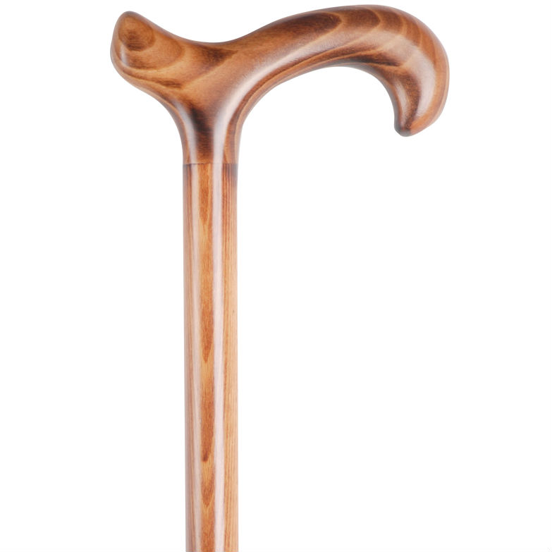 Derby Hickory Wood Walking Cane With Natural Finish