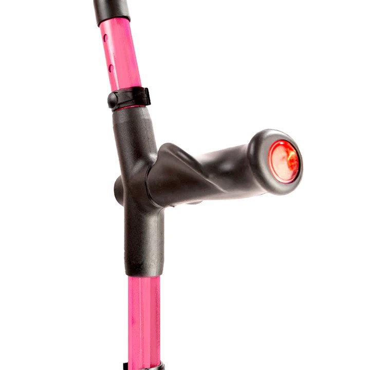 Flexyfoot Pink Anatomic Comfort-Grip Double-Adjustable Crutch (Right-Handed)